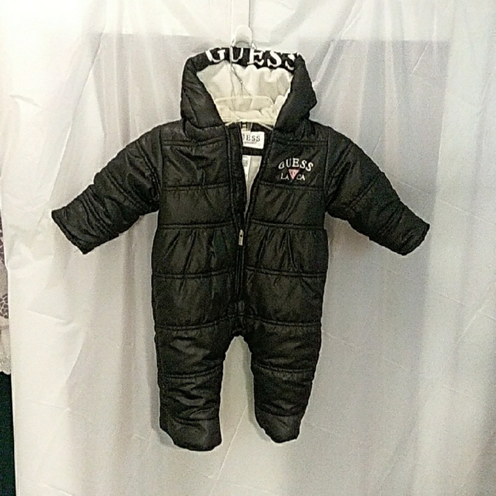 Guess Black Quilted Footies One Piece